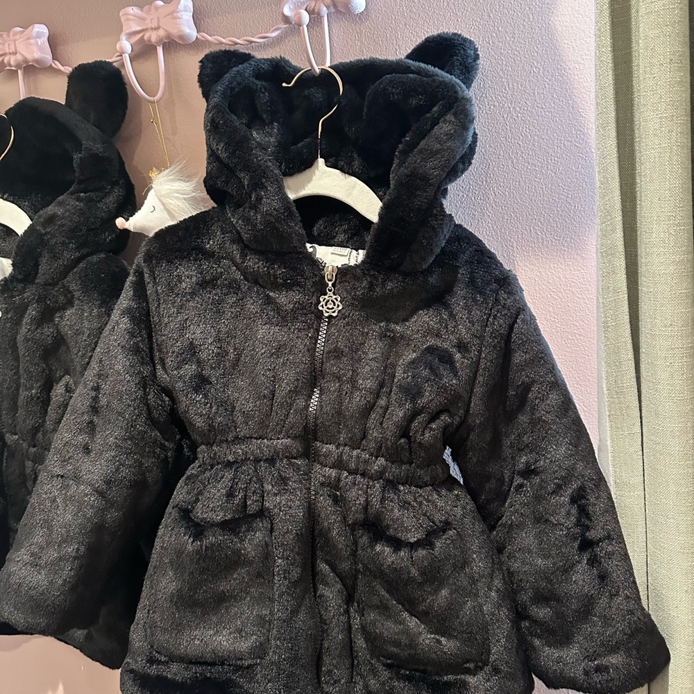 Cozy Black Kids Jacket with Ears